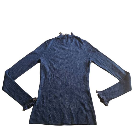 Ted baker Duana Sz 2 US S Midnight blue frill Neck detail light weight sweater - Picture 4 of 8